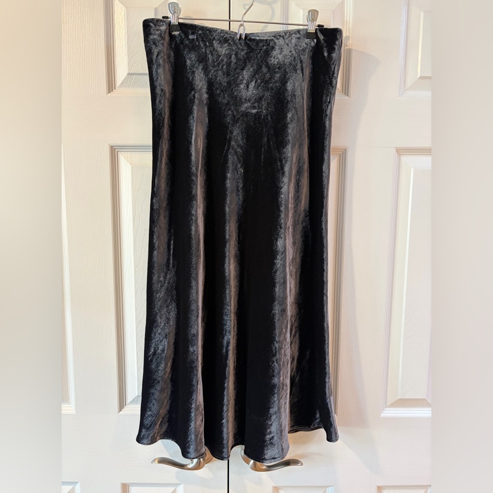 J. Crew Elegant Black Velvet Maxi Skirt